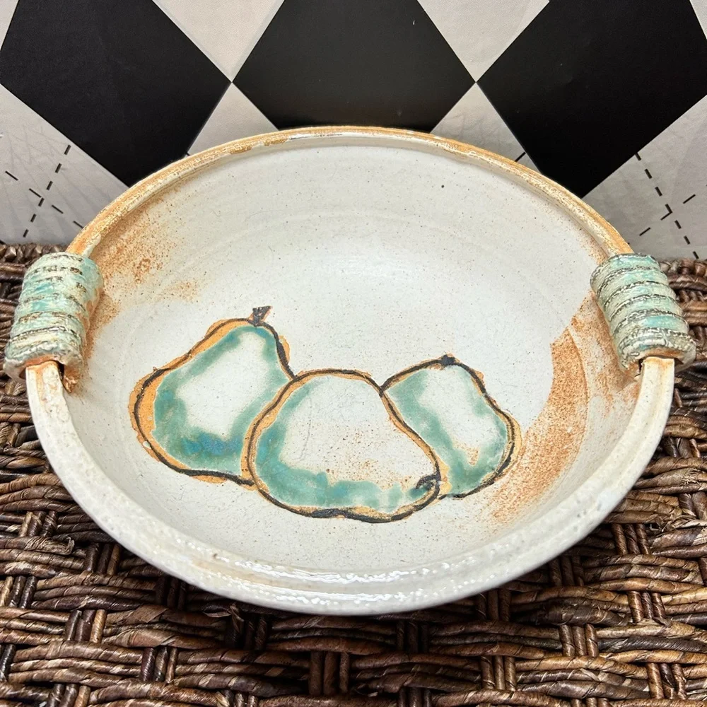 Handcrafted Pear‎ Motif Ceramic Bowl – Artisan Studio Pottery